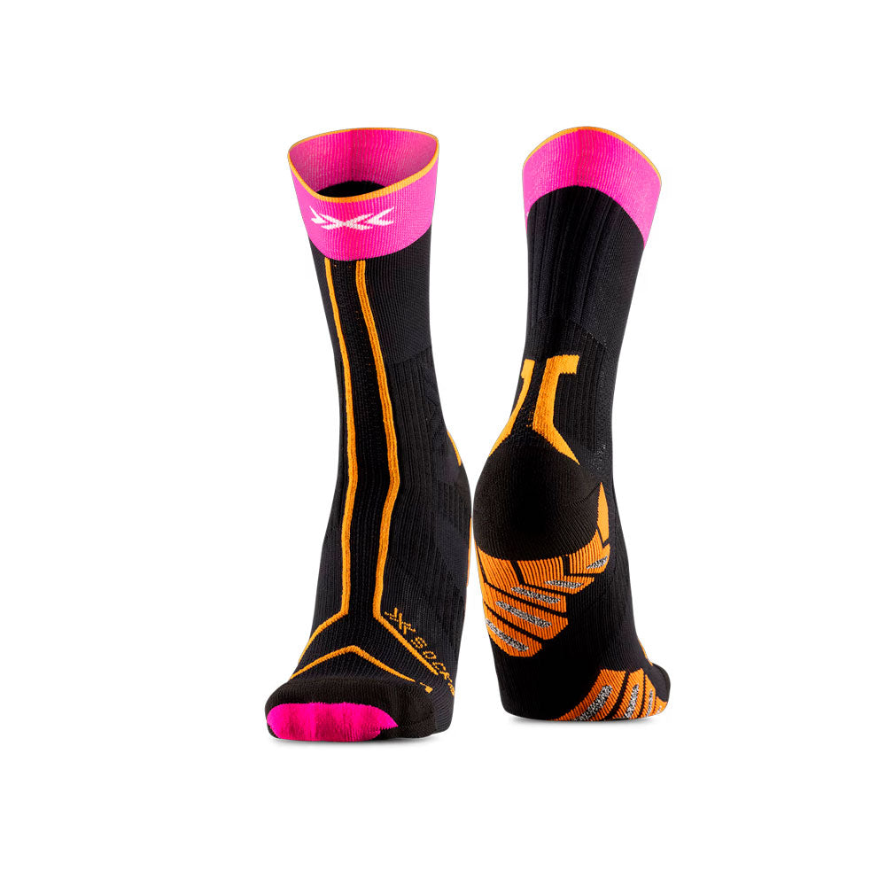 CALCETINES X-BIONIC TRAILRUN EXPERT CREW X BLACK FLUO PINK BLAZING ORANGE