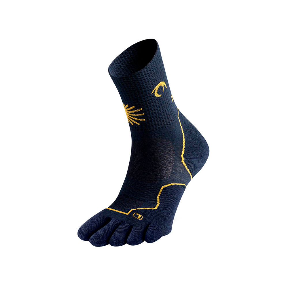 CALCETINES LURBEL TIERRA PEREGRINO TOE FOUR MARINO AMARILLO