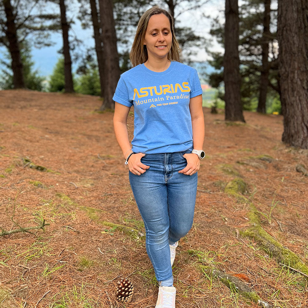 CAMISETA CASUAL FIND YOUR EVEREST ASTURIAS AZUL MUJER