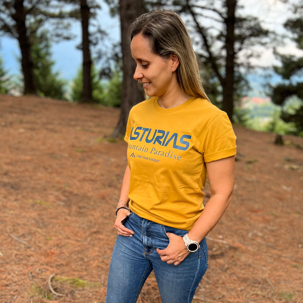 CAMISETA CASUAL FIND YOUR EVEREST ASTURIAS MOSTAZA MUJER