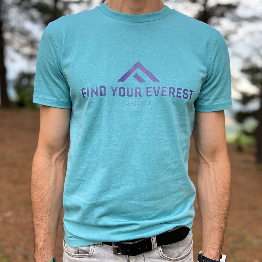 CAMISETA CASUAL FIND YOUR EVEREST LOGO MENTA
