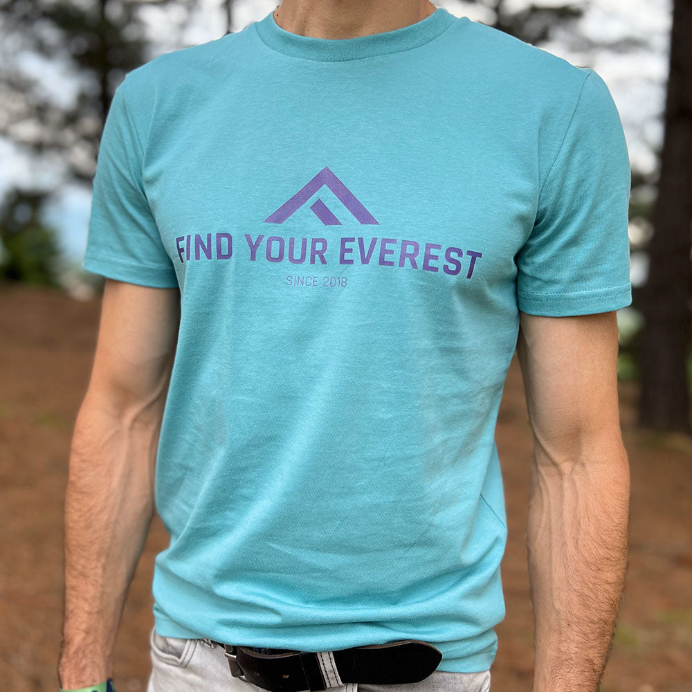 CAMISETA CASUAL FIND YOUR EVEREST LOGO MENTA