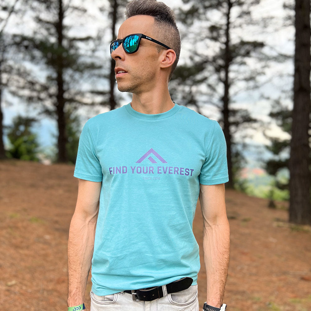 CAMISETA CASUAL FIND YOUR EVEREST LOGO MENTA
