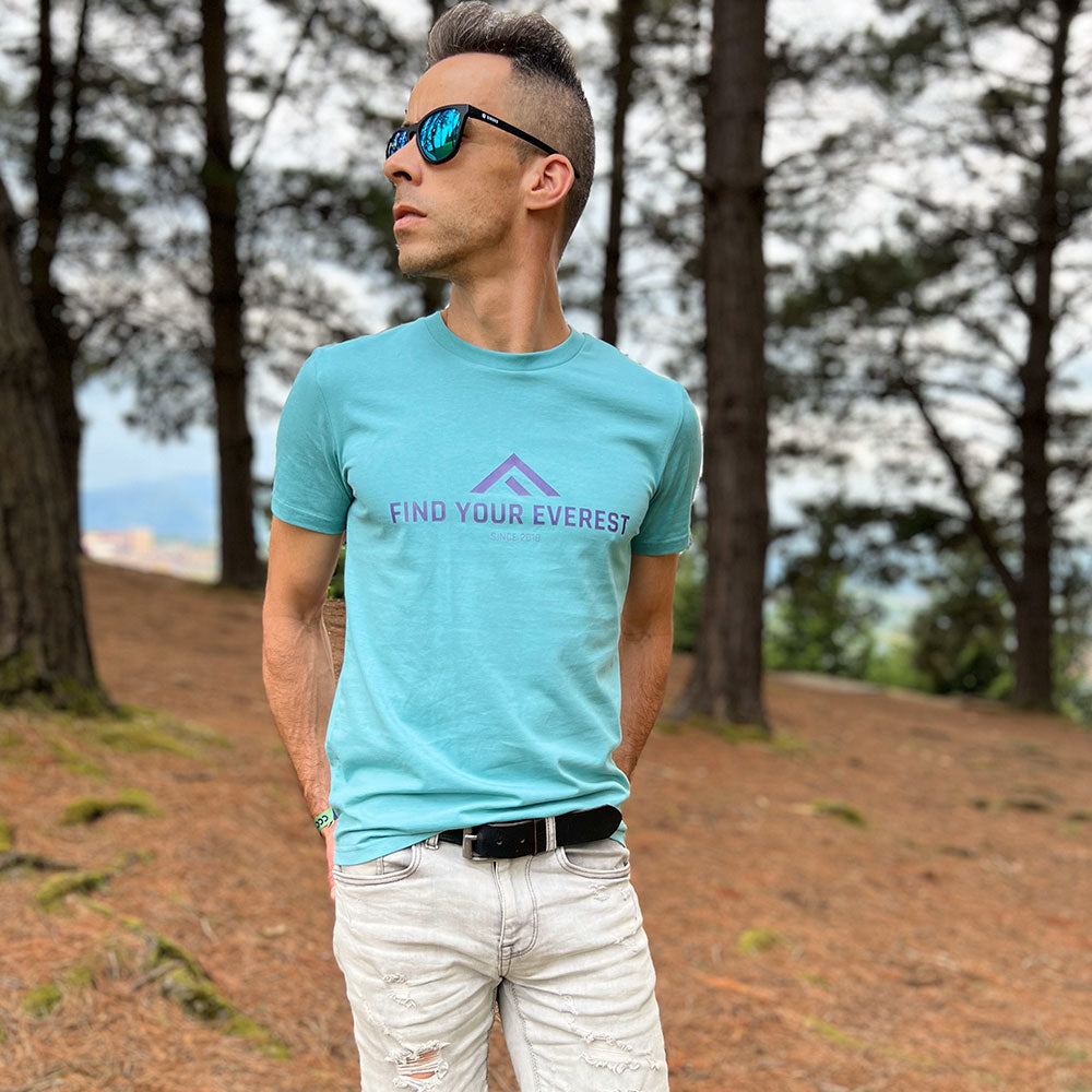 CAMISETA CASUAL FIND YOUR EVEREST LOGO MENTA