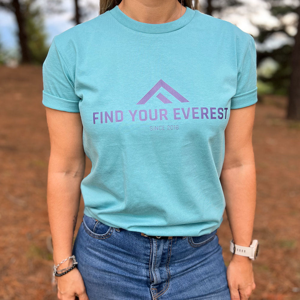 CAMISETA CASUAL FIND YOUR EVEREST LOGO MENTA MUJER