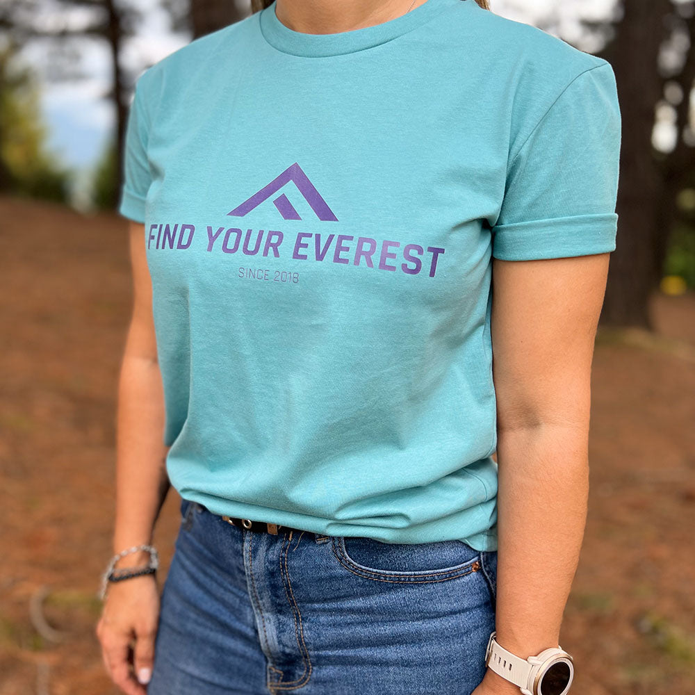 CAMISETA CASUAL FIND YOUR EVEREST LOGO MENTA MUJER