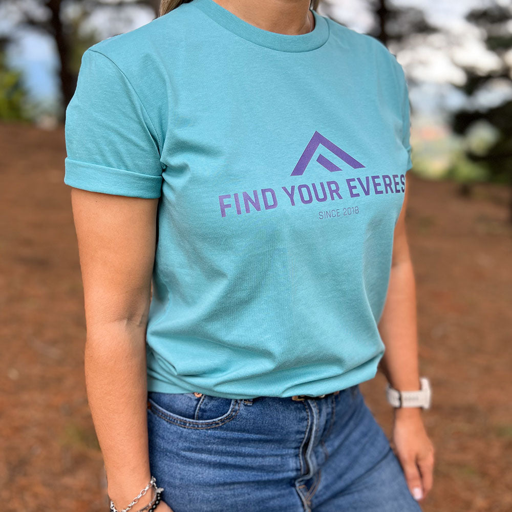 CAMISETA CASUAL FIND YOUR EVEREST LOGO MENTA MUJER