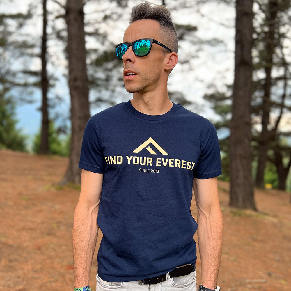 CAMISETA CASUAL FIND YOUR EVEREST LOGO NAVY