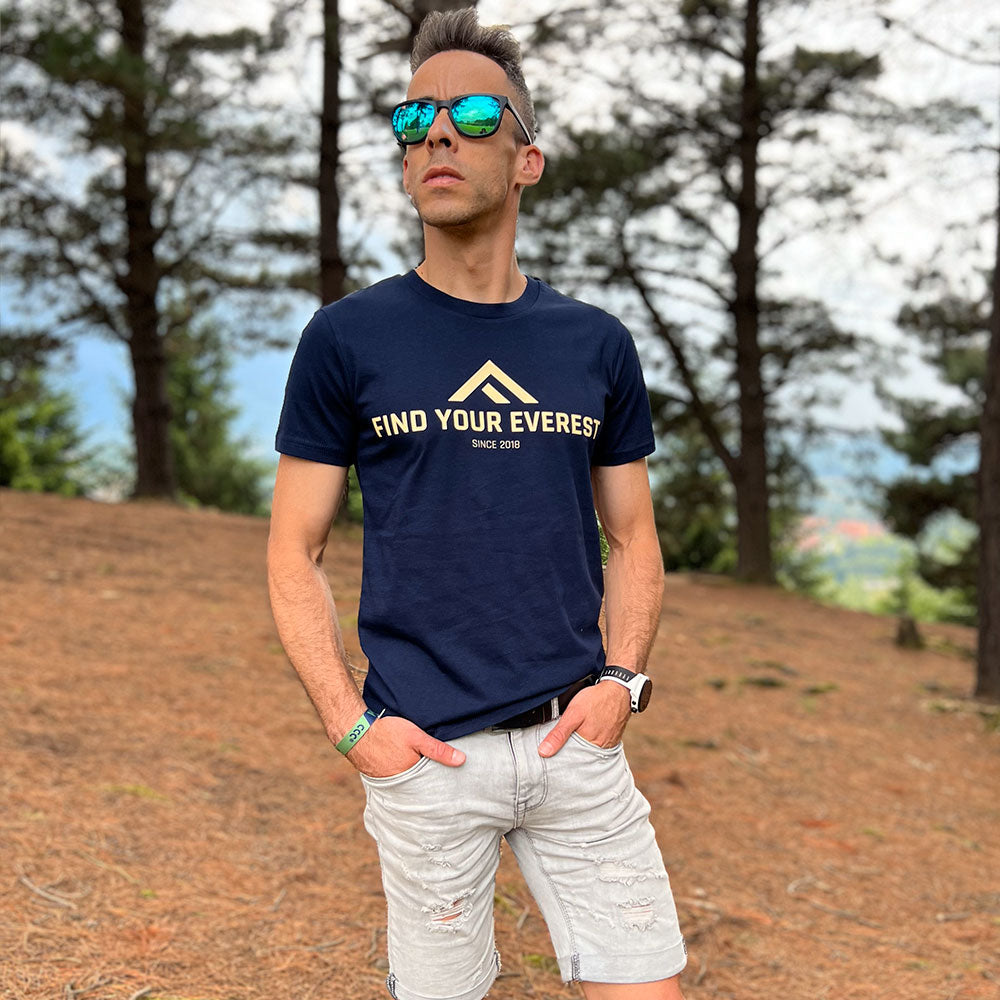 CAMISETA CASUAL FIND YOUR EVEREST LOGO NAVY