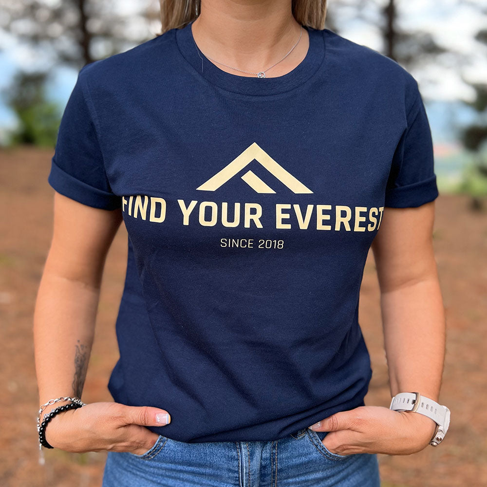 CAMISETA CASUAL FIND YOUR EVEREST LOGO NAVY MUJER