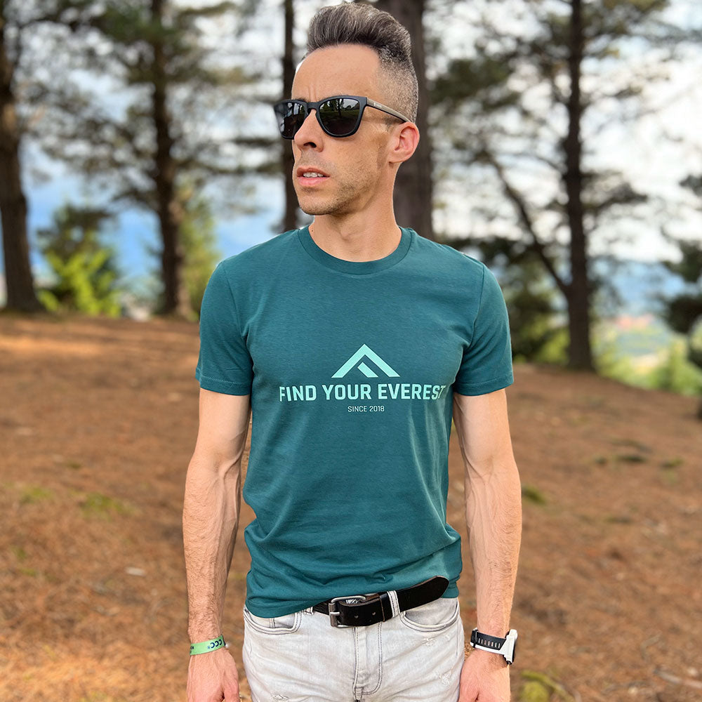 CAMISETA CASUAL FIND YOUR EVEREST LOGO VERDE