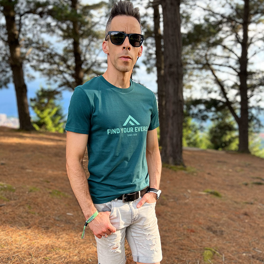 CAMISETA CASUAL FIND YOUR EVEREST LOGO VERDE