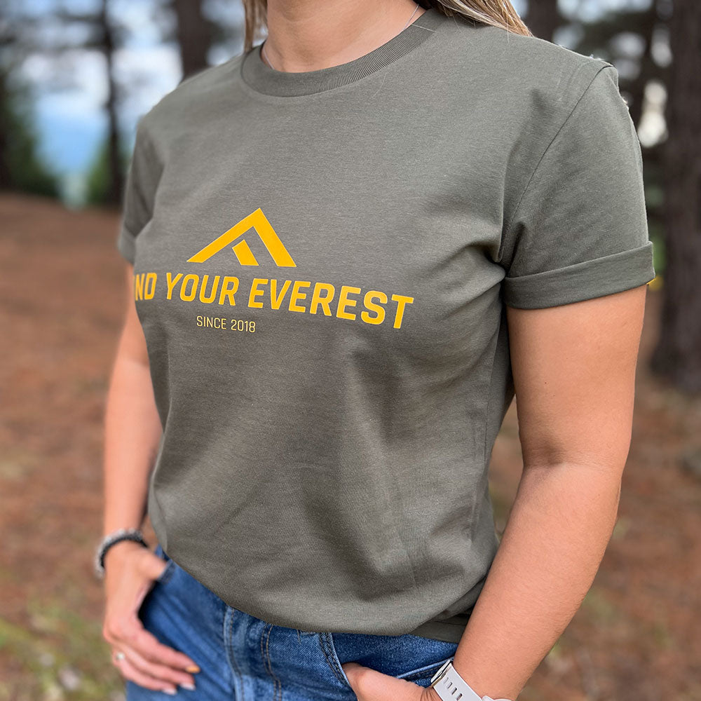 CAMISETA CASUAL FIND YOUR EVEREST LOGO VERDE GEO MUJER