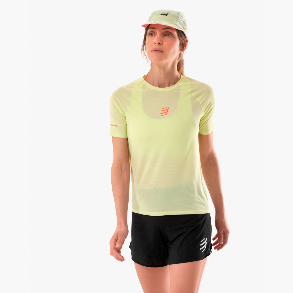 CAMISETA COMPRESSPORT TRAIL RACING MUJER SHADOW LIME