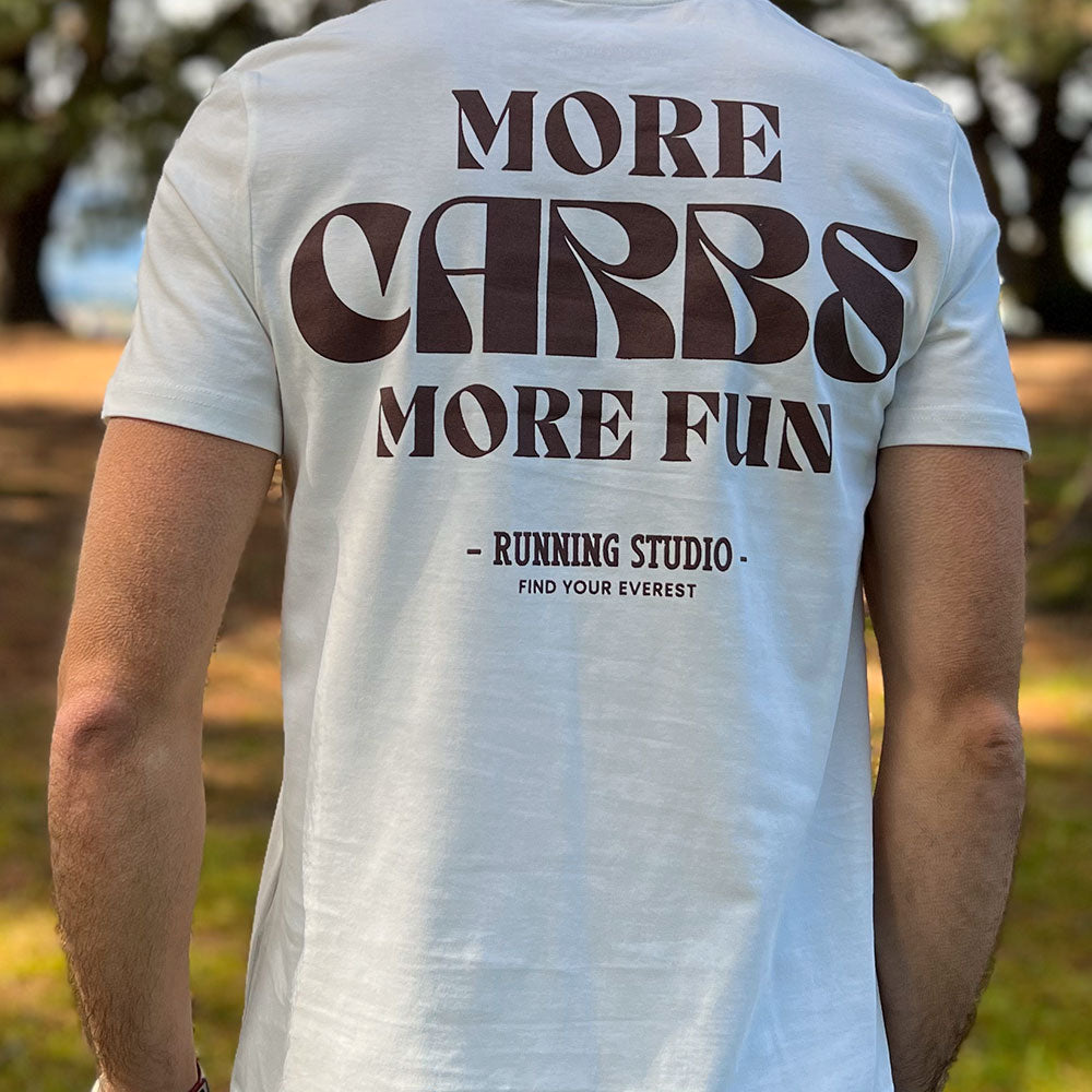 CAMISETA FIND YOUR EVEREST - MORE CARBS MORE FUN - MANGATA