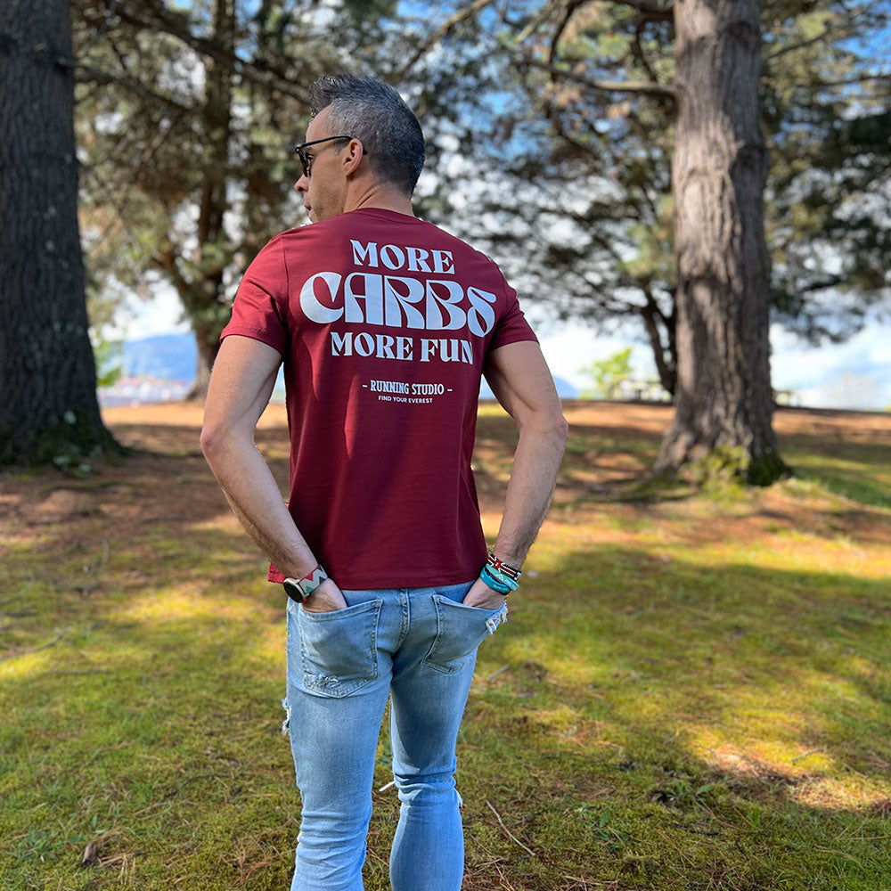 CAMISETA FIND YOUR EVEREST - MORE CARBS MORE FUN - KAZAM