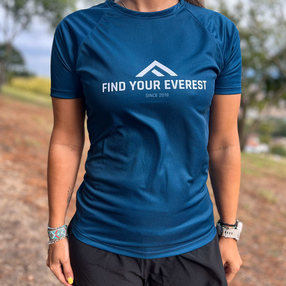 CAMISETA TÉCNICA FIND YOUR EVEREST AZUL MUJER