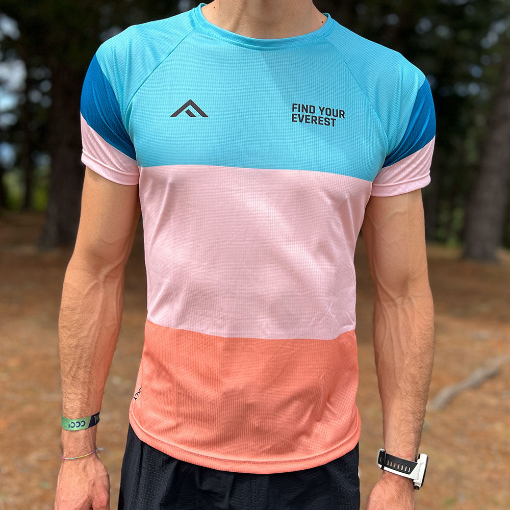 CAMISETA TÉCNICA FIND YOUR EVEREST AZUL ROSA