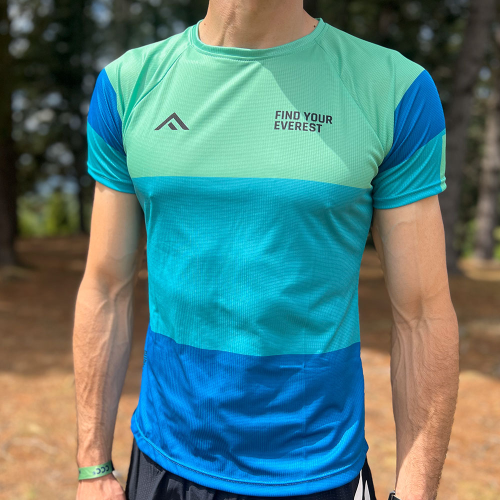 CAMISETA TÉCNICA FIND YOUR EVEREST AZUL VERDE