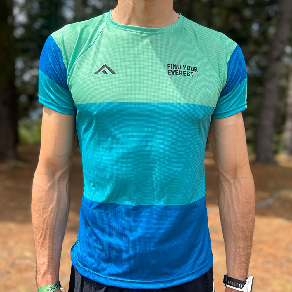 CAMISETA TÉCNICA FIND YOUR EVEREST AZUL VERDE