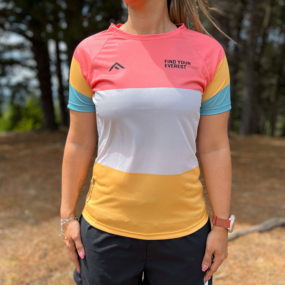CAMISETA TÉCNICA FIND YOUR EVEREST ROSA PALO MUJER