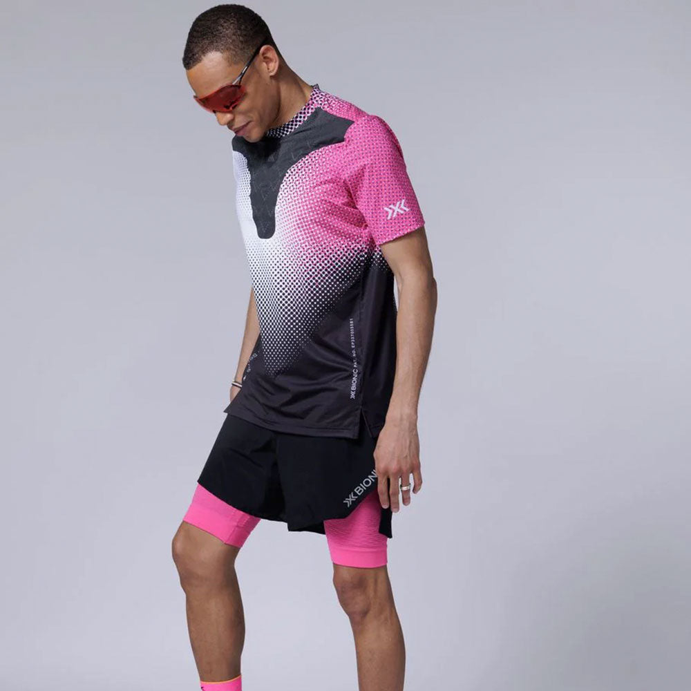 CAMISETA X-BIONIC COREFUSION DOT FADE WHITE NEO PINK