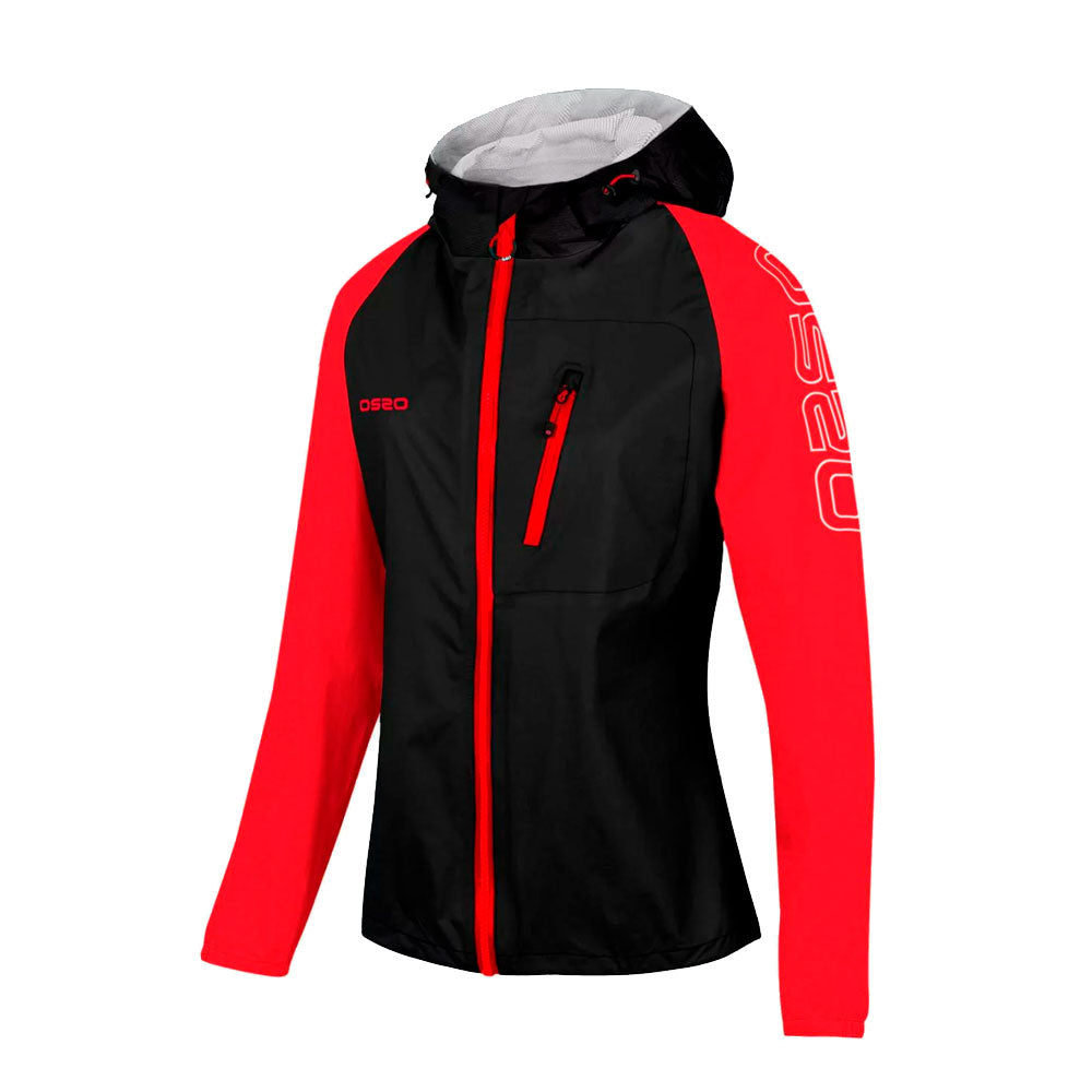 CHAQUETA OS2O O2 WATERPROOF TRAIL 30K MUJER ROJO NEGRO