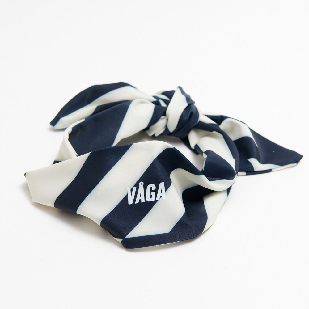 CINTA PARA PELO VÅGA SUMMER TIE BACK PASTEL YELLOW / NAVY BLUE