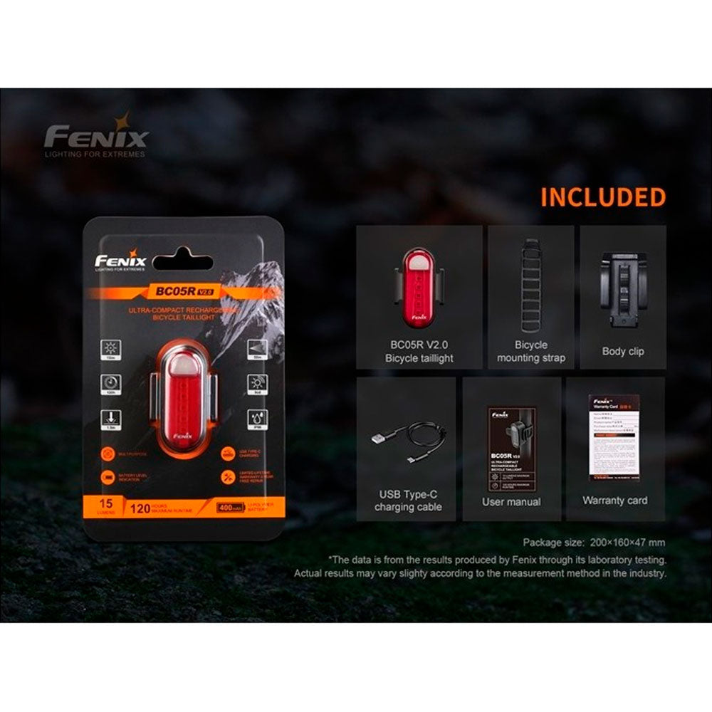 FENIX BC05R V2.0 LUZ ROJA TRASERA PARA RUNNING Y BICI
