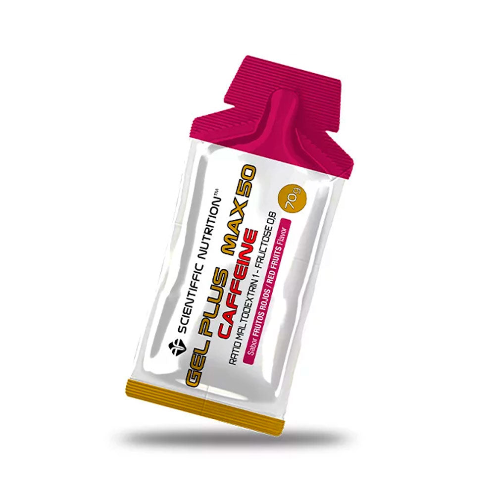 GEL ENERGÉTICO SCIENTIFFIC NUTRITION PLUS MAX 50 FRUTOS ROJOS CAFEÍNA