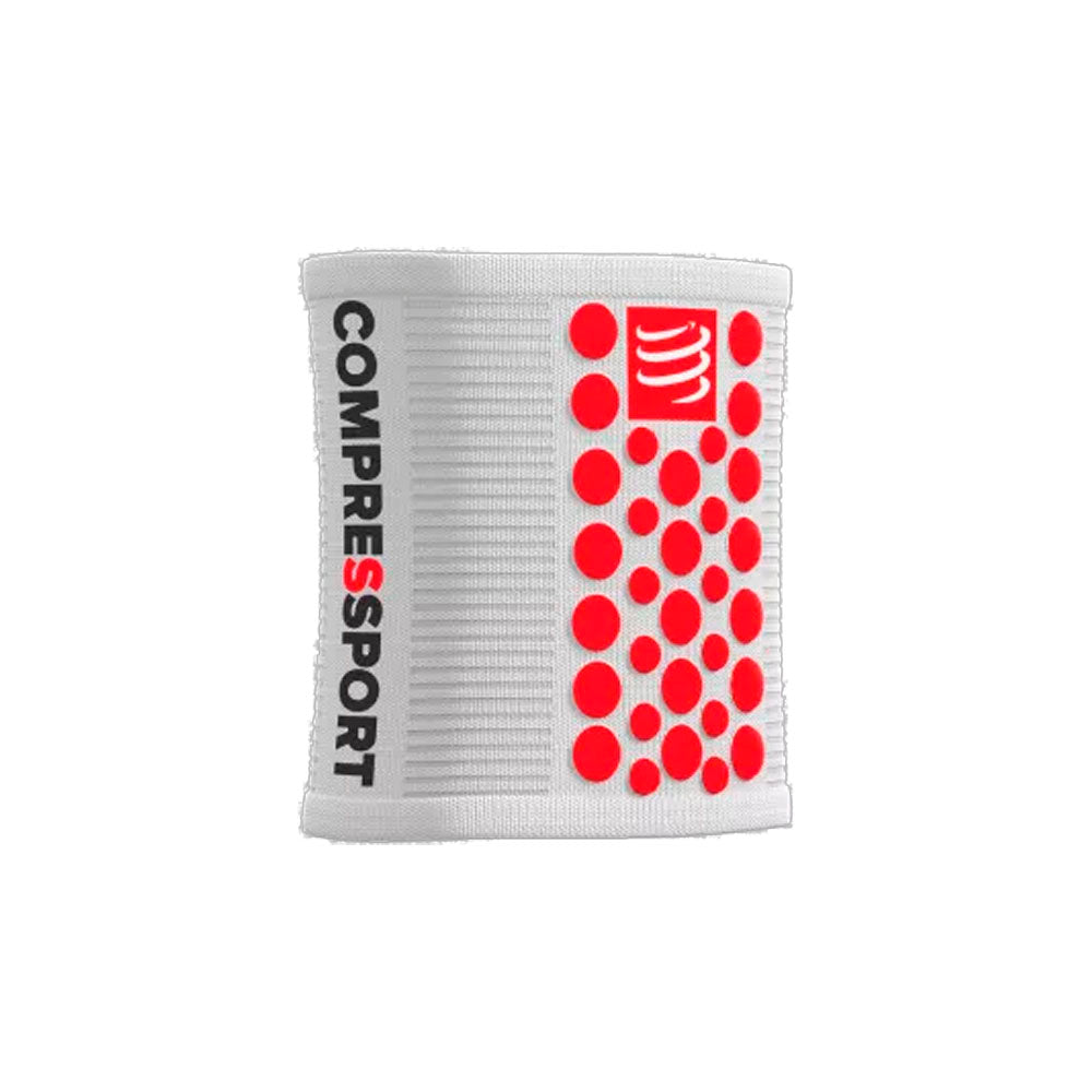 MUÑEQUERAS COMPRESSPORT 3D BLANCO ROJO