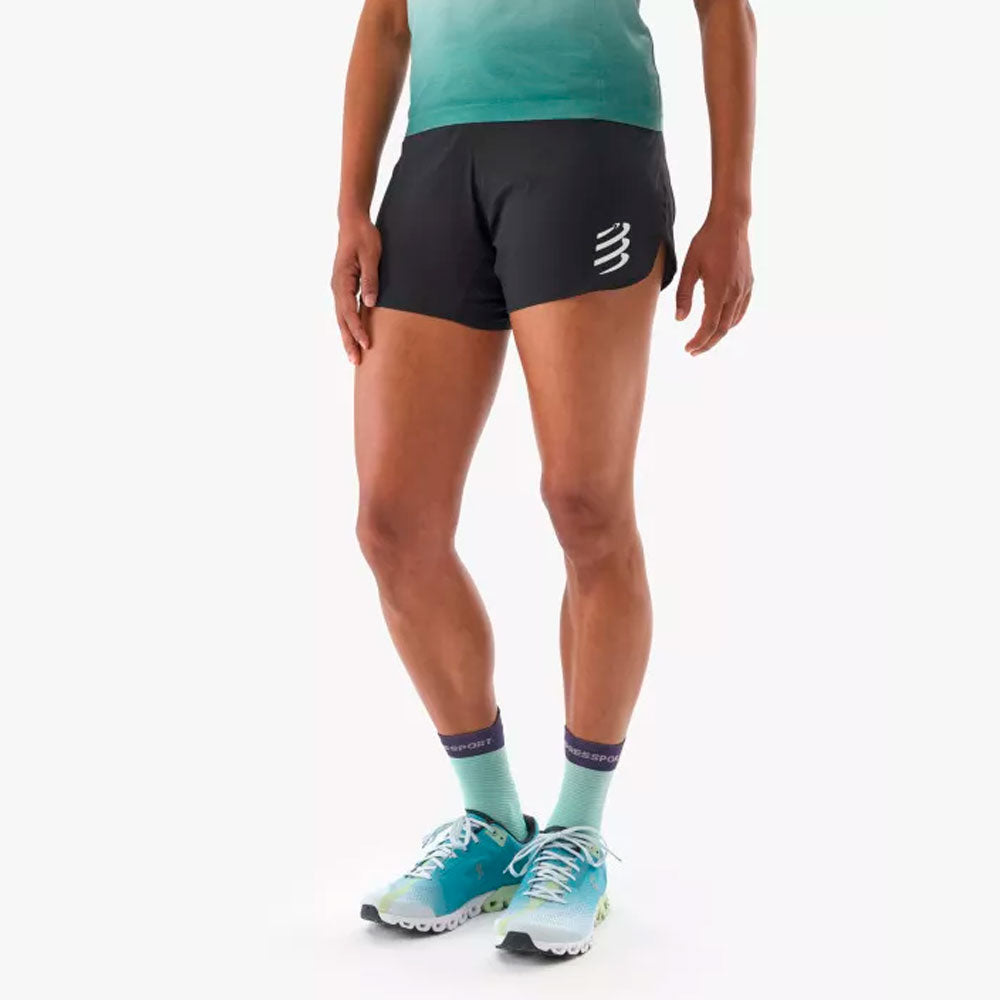 PANTALÓN CORTO COMPRESSPORT PERFORMANCE MUJER NEGRO