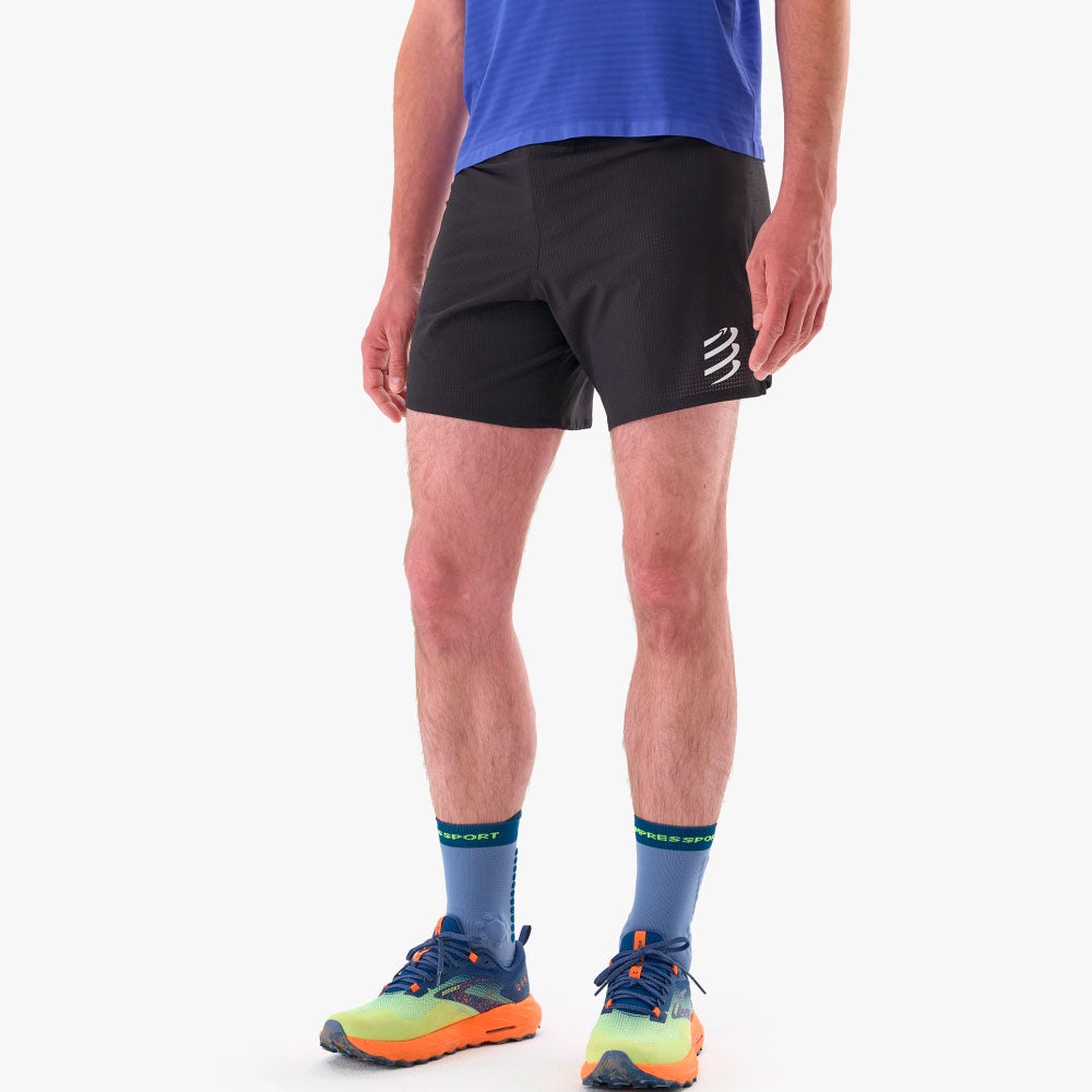 PANTALÓN CORTO COMPRESSPORT TRAIL RACING NEGRO