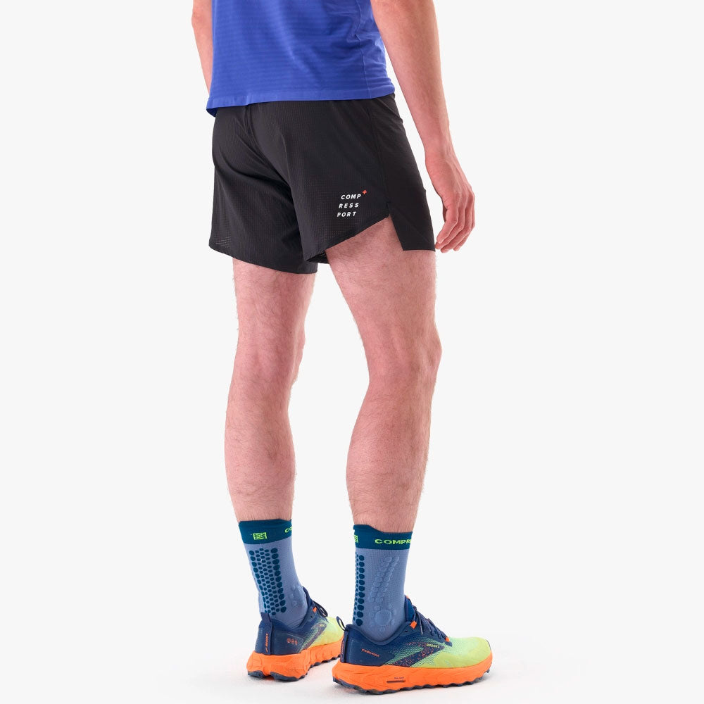 PANTALÓN CORTO COMPRESSPORT TRAIL RACING NEGRO