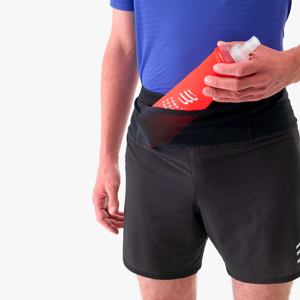 PANTALÓN CORTO COMPRESSPORT TRAIL RACING NEGRO