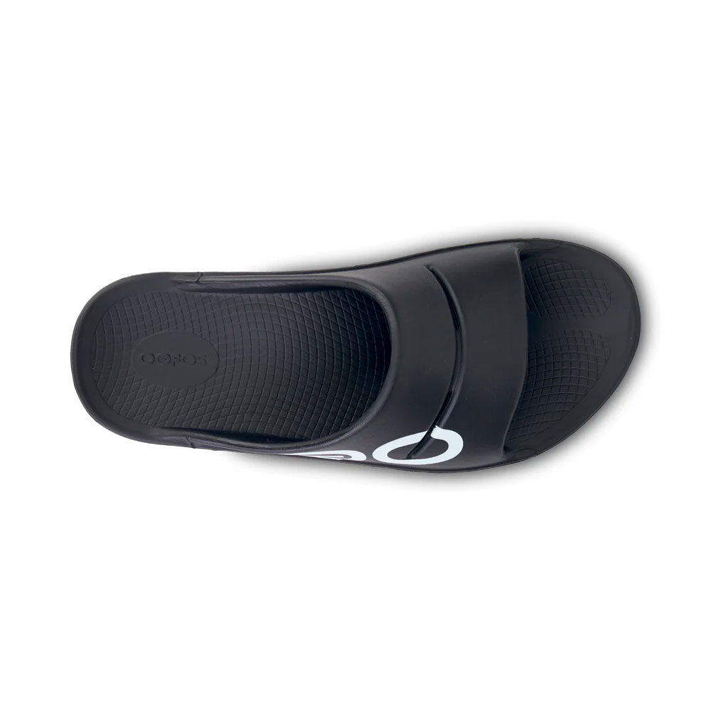 SANDALIAS OOFOS RECOVERY OOAHH SPORT NEGRO BLANCO