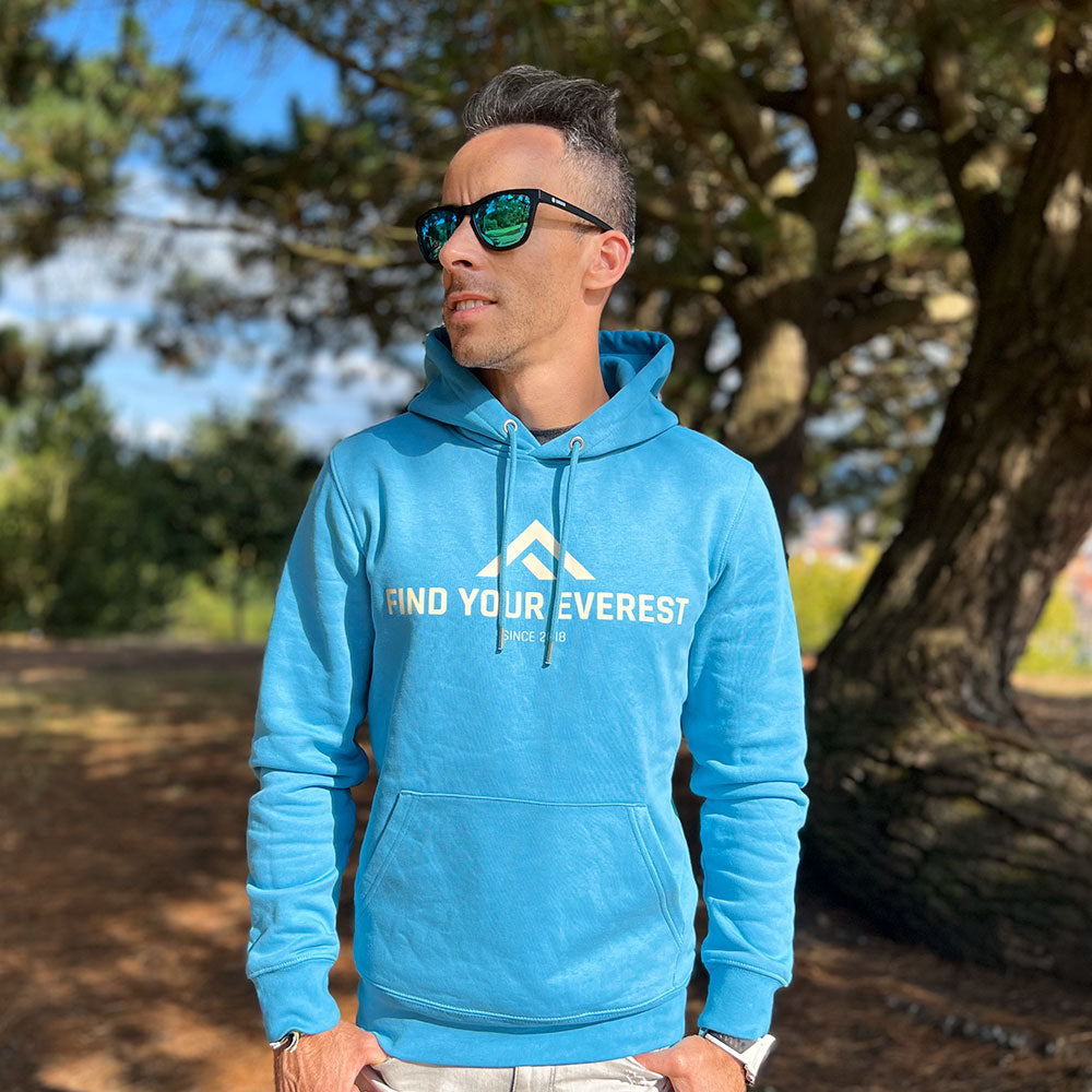 SUDADERA CON CAPUCHA FIND YOUR EVEREST AZUL