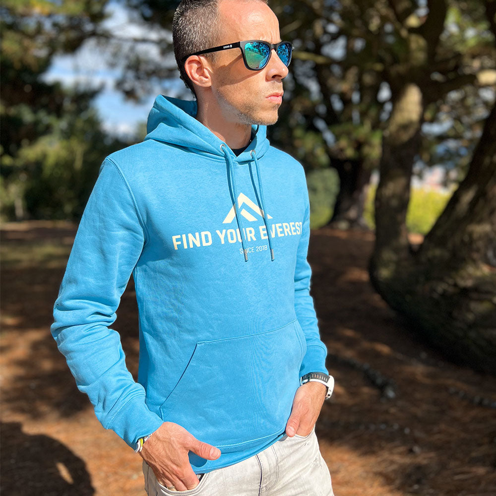 SUDADERA CON CAPUCHA FIND YOUR EVEREST AZUL