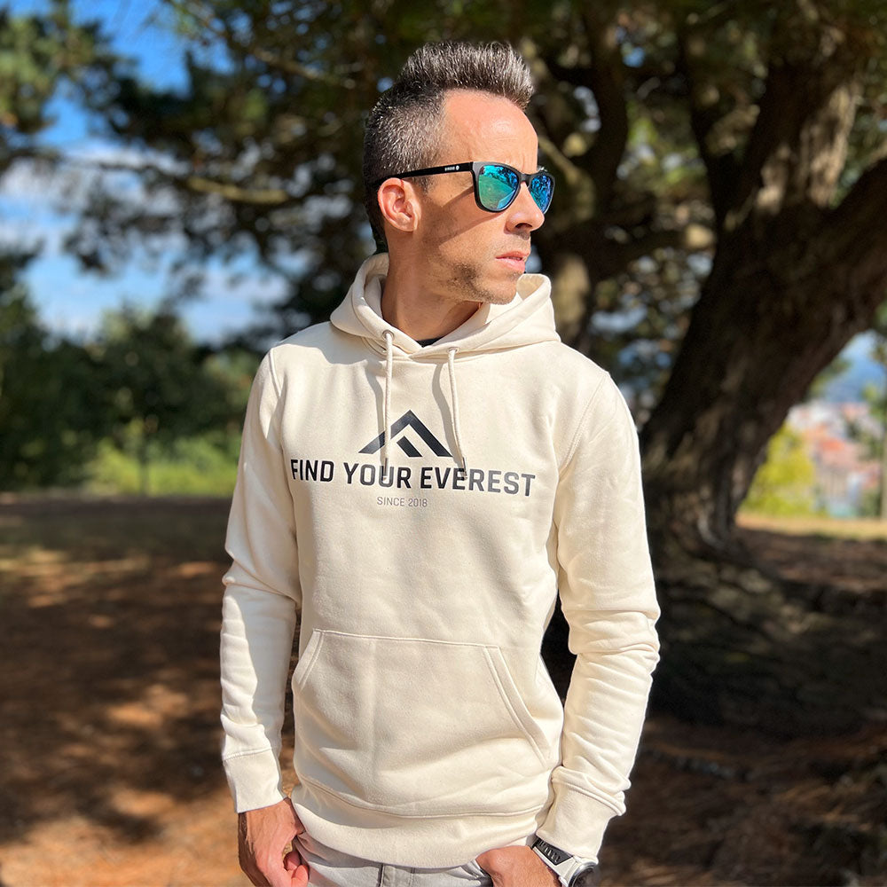 SUDADERA CON CAPUCHA FIND YOUR EVEREST BLANCO