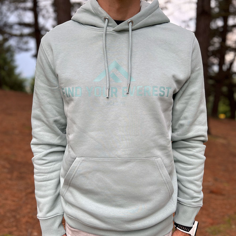 SUDADERA CON CAPUCHA FIND YOUR EVEREST LOGO VERDE