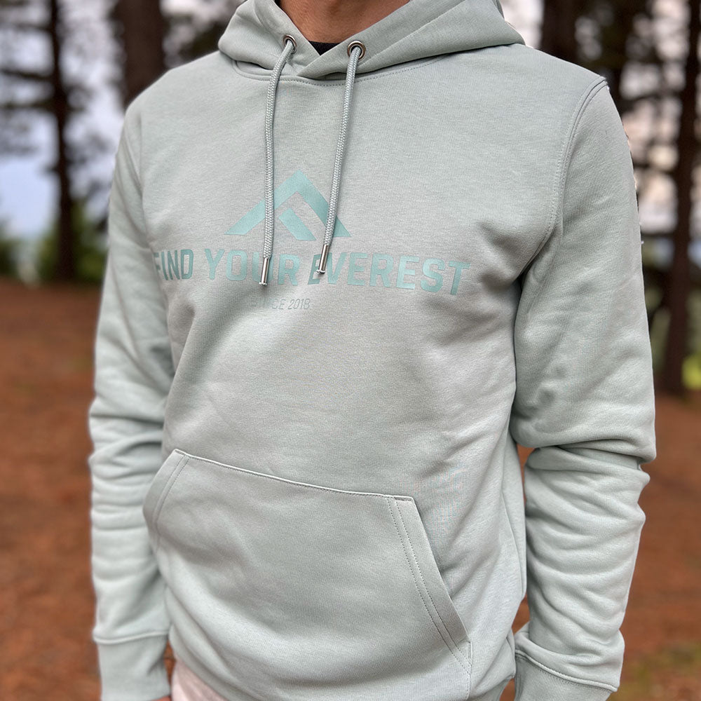 SUDADERA CON CAPUCHA FIND YOUR EVEREST LOGO VERDE