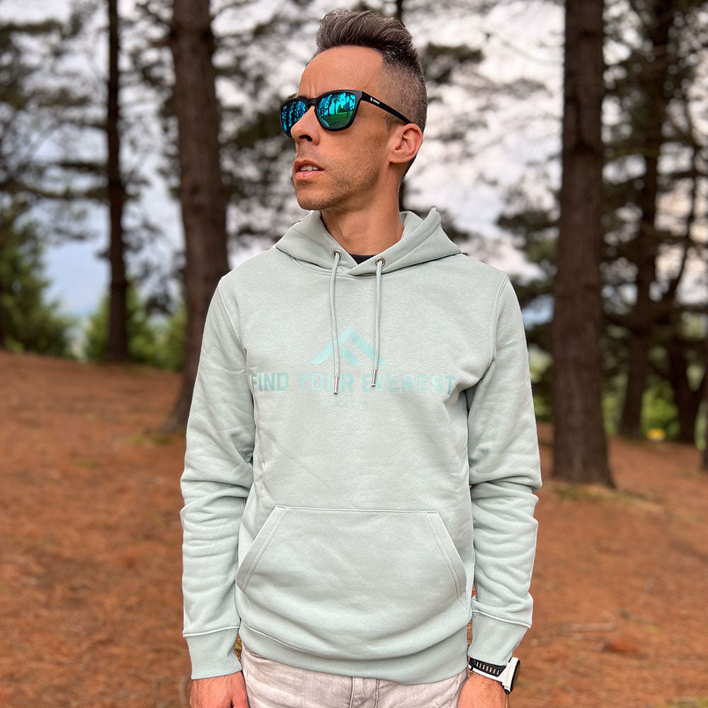 SUDADERA CON CAPUCHA FIND YOUR EVEREST LOGO VERDE