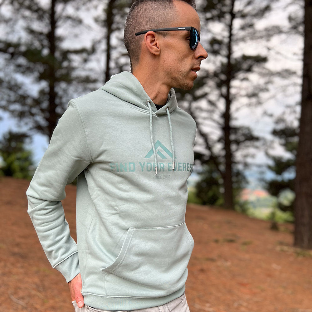 SUDADERA CON CAPUCHA FIND YOUR EVEREST LOGO VERDE