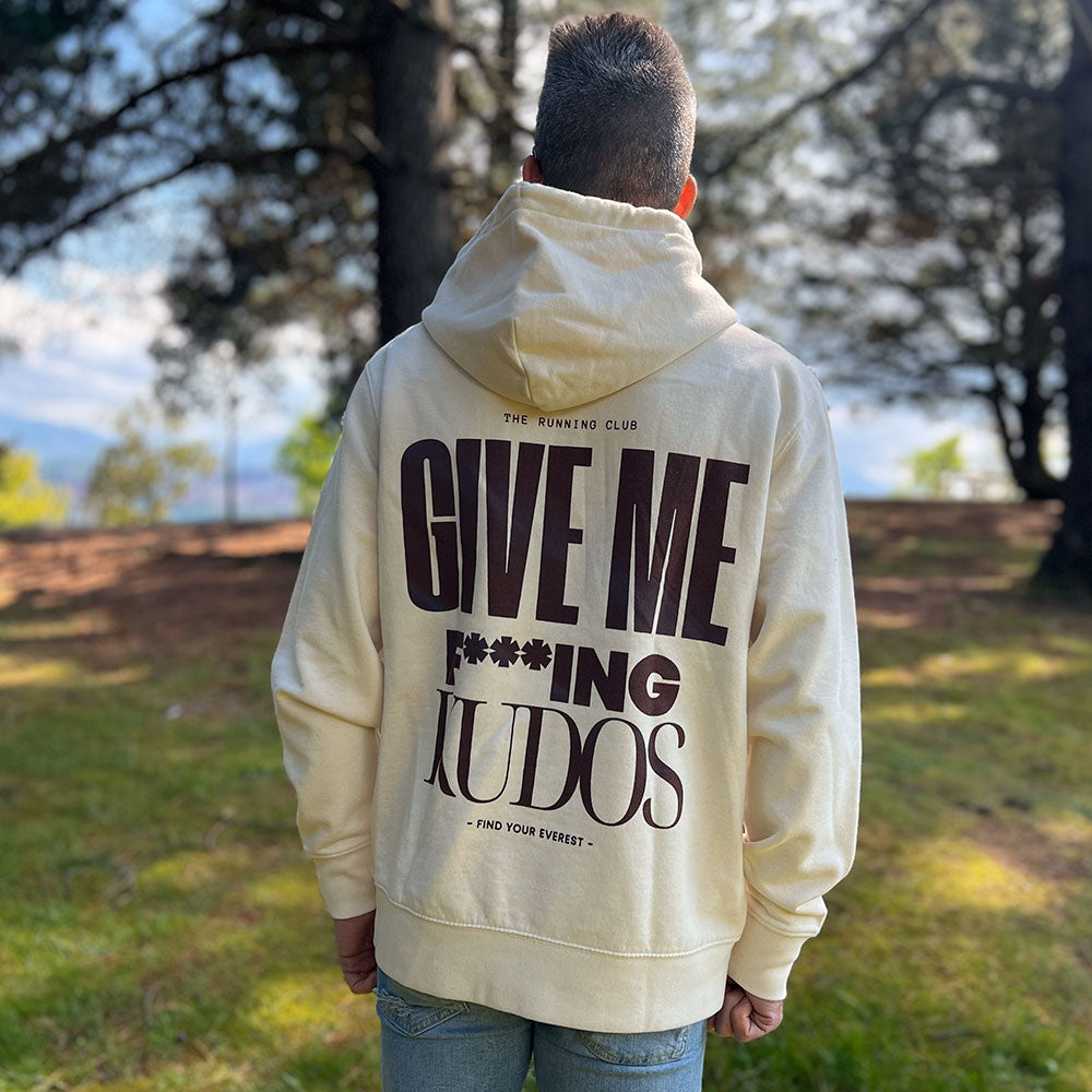 SUDADERA FIND YOUR EVEREST - GIVE ME FUCKING KUDOS - BEIGE