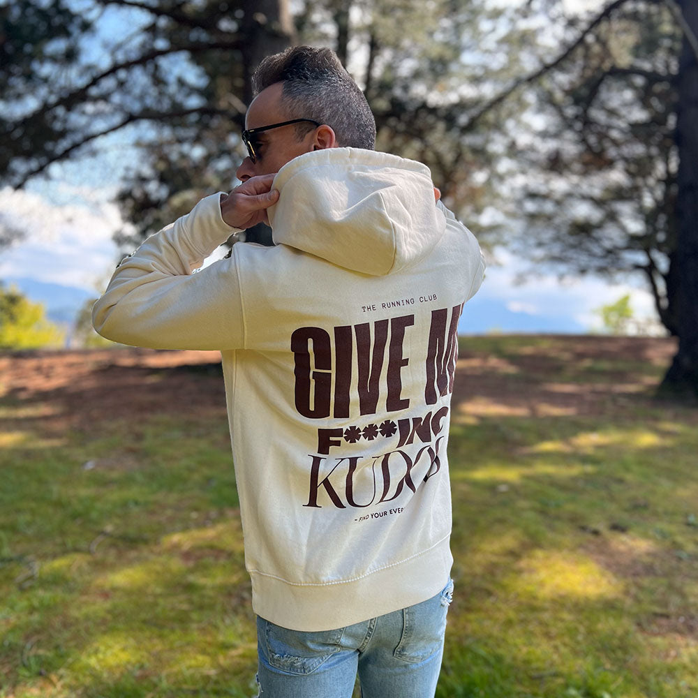 SUDADERA FIND YOUR EVEREST - GIVE ME FUCKING KUDOS - BEIGE