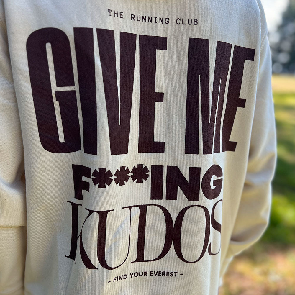 SUDADERA FIND YOUR EVEREST - GIVE ME FUCKING KUDOS - BEIGE