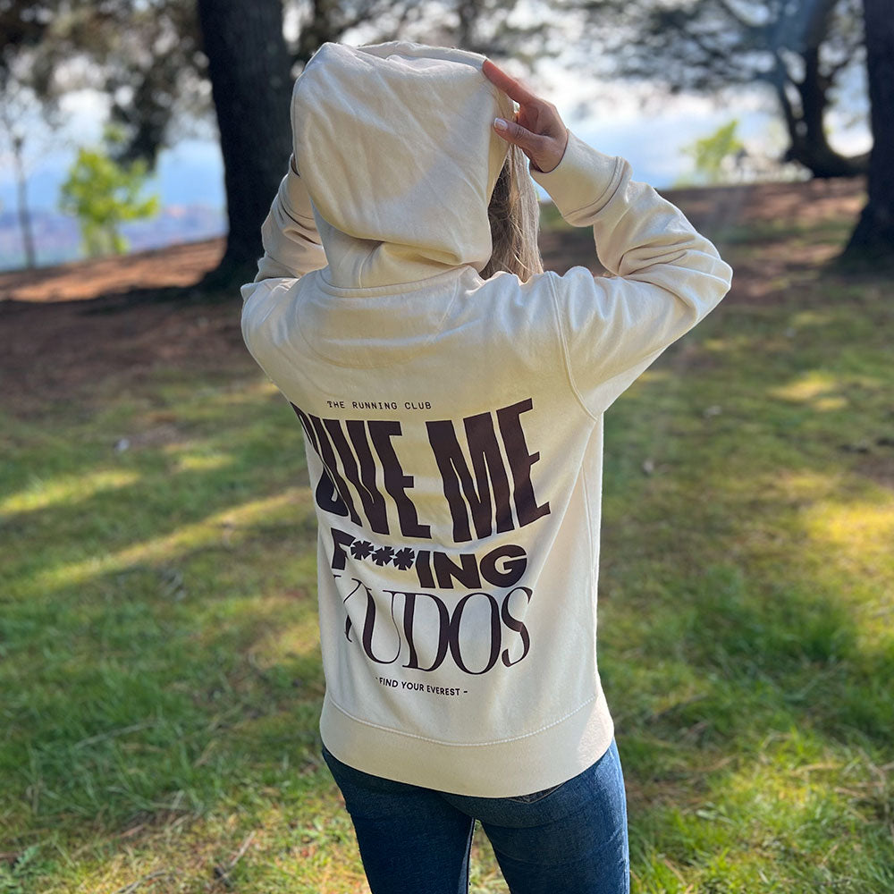 SUDADERA FIND YOUR EVEREST - GIVE ME FUCKING KUDOS - BEIGE