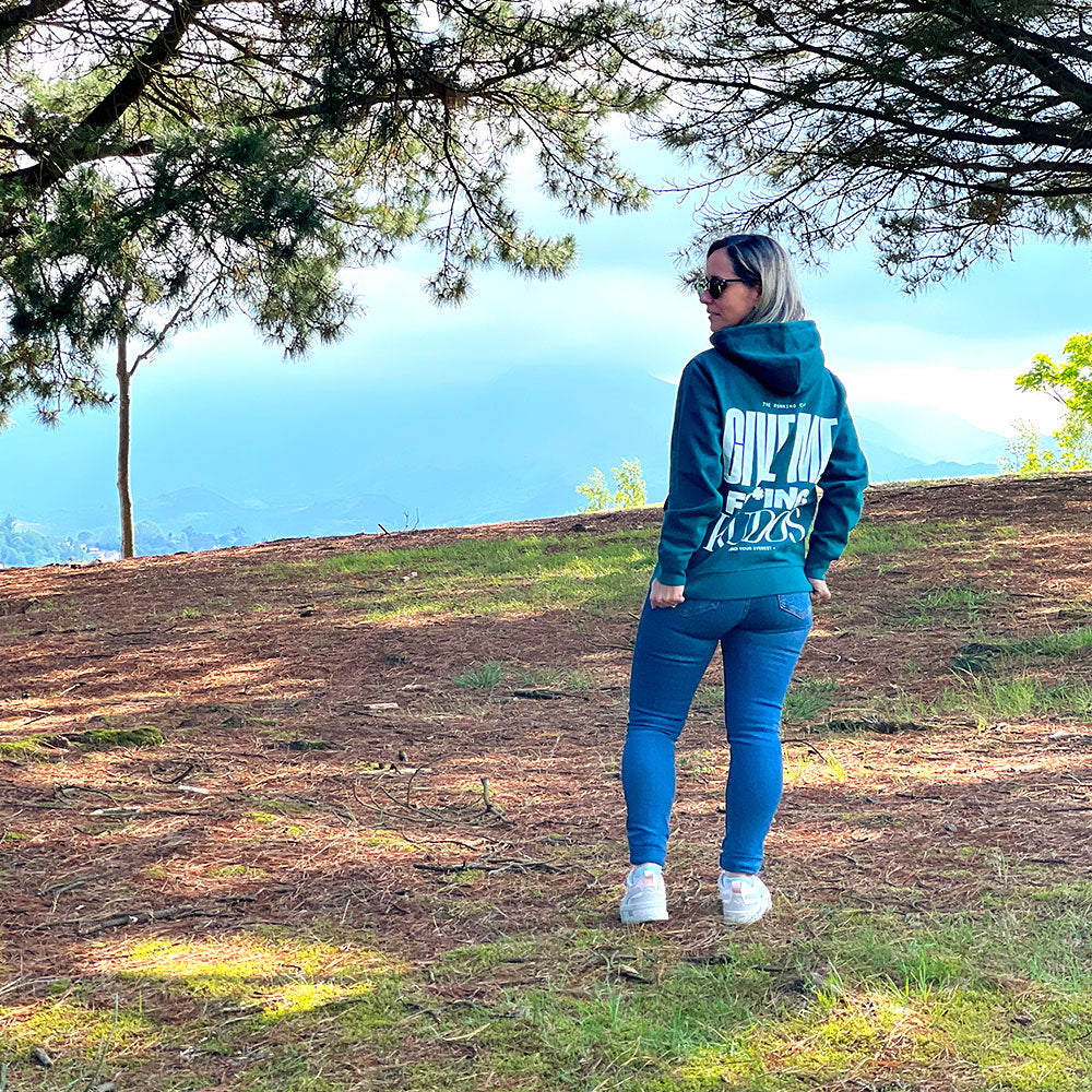 SUDADERA FIND YOUR EVEREST - GIVE ME FUCKING KUDOS - VERDE
