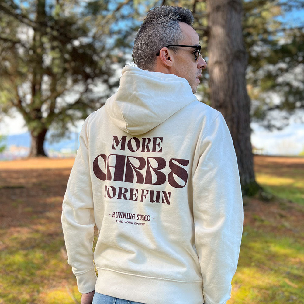 SUDADERA FIND YOUR EVEREST - MORE CARBS MORE FUN - MANGATA