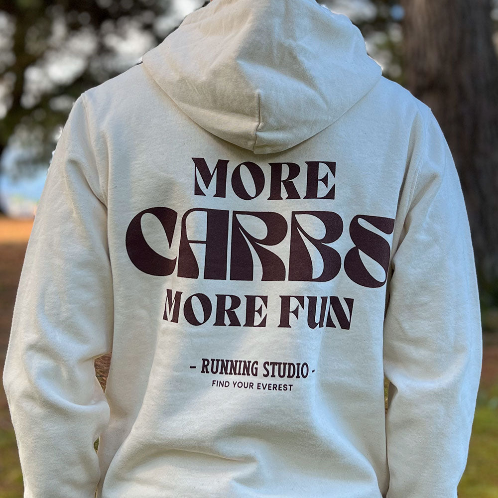 SUDADERA FIND YOUR EVEREST - MORE CARBS MORE FUN - MANGATA